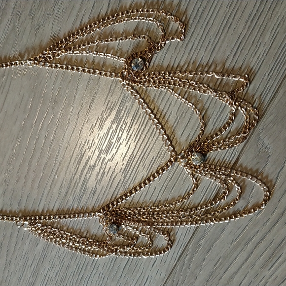 Gold drape crystal detail chooker necklace - Picture 4 of 4